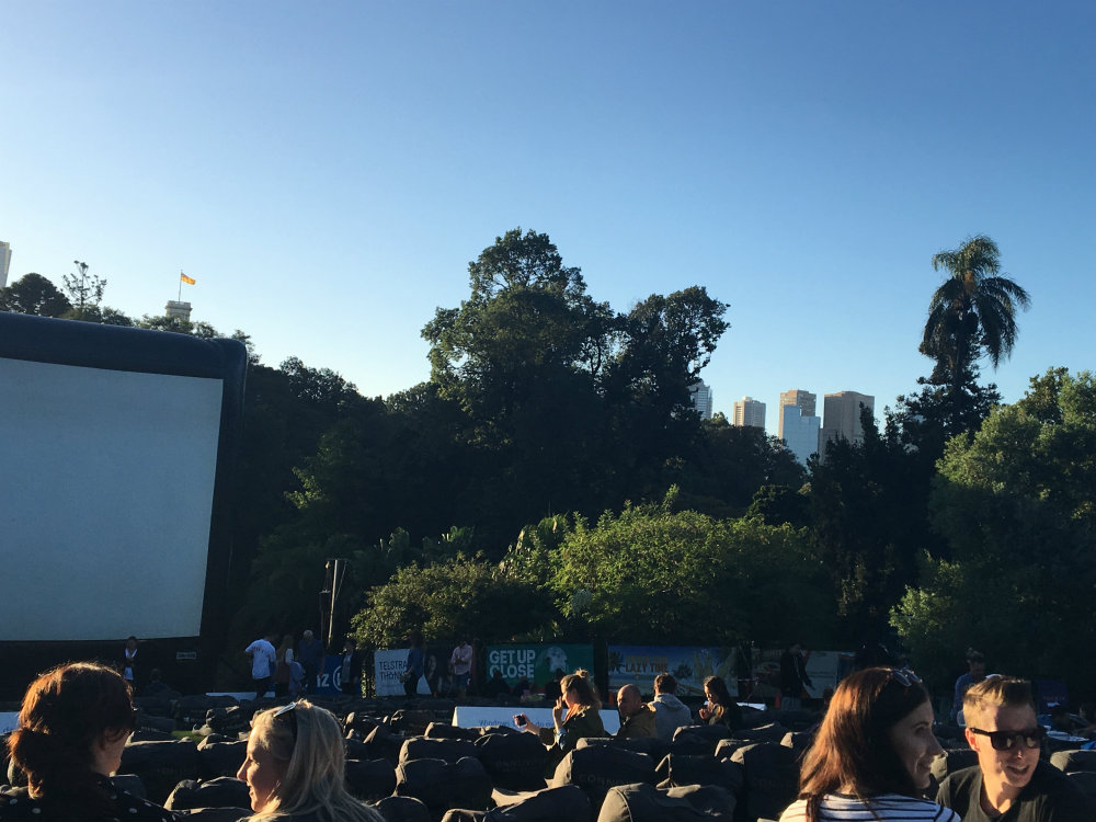 moonlight cinema melbourne - lion - beautiful park and garden with a view of the city