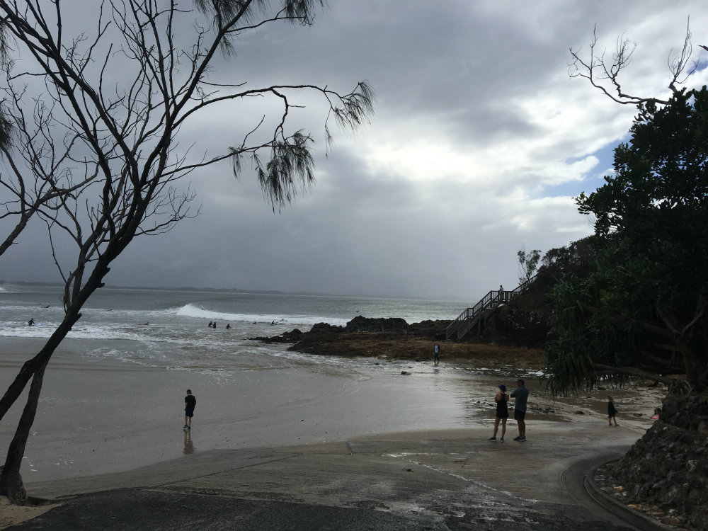 rainy day at the beach