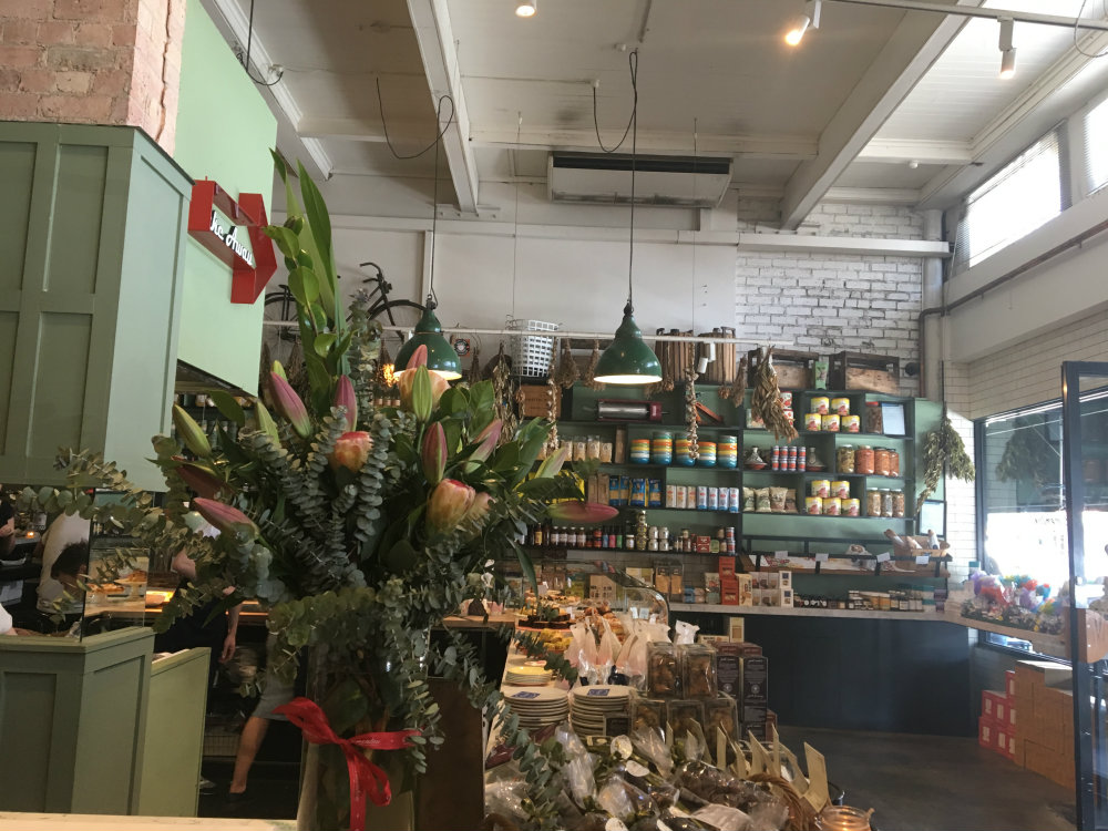 cafe and deli with flowers - inside