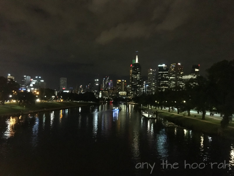 buildings and reflections on the yarra - white night 2017