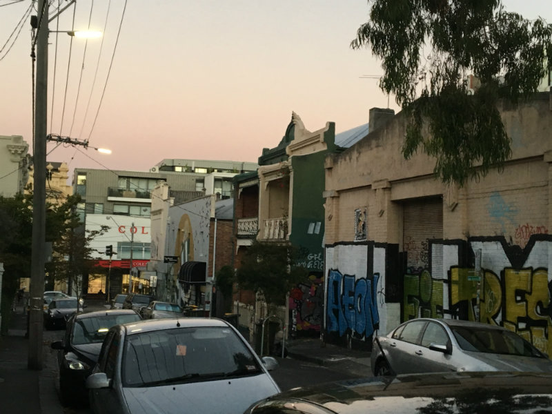 street art and streetscape showing the architecture in fitzroy