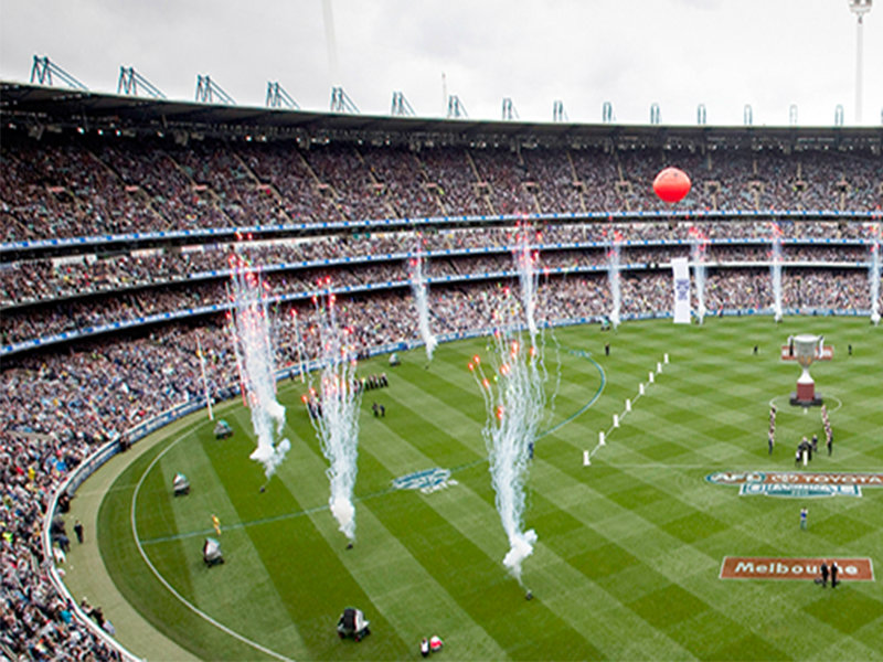 MCG with balloons and crowds