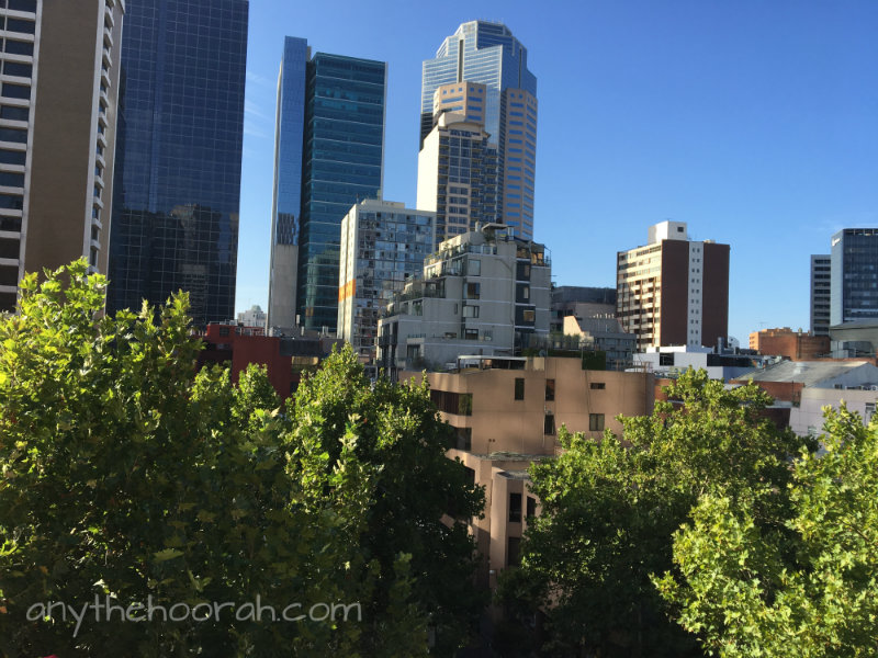 trees, rooftops and skyline - Melbourne city