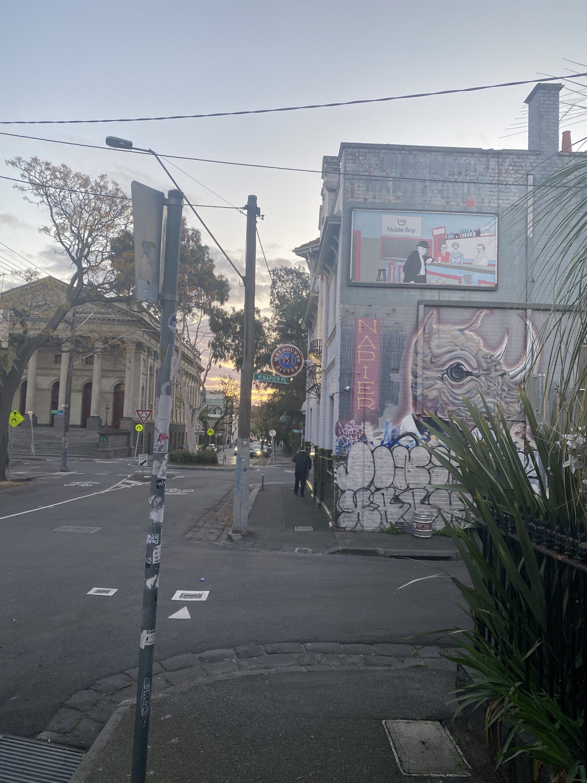 sunset vibes on the way to the napier hotel in fitzroy