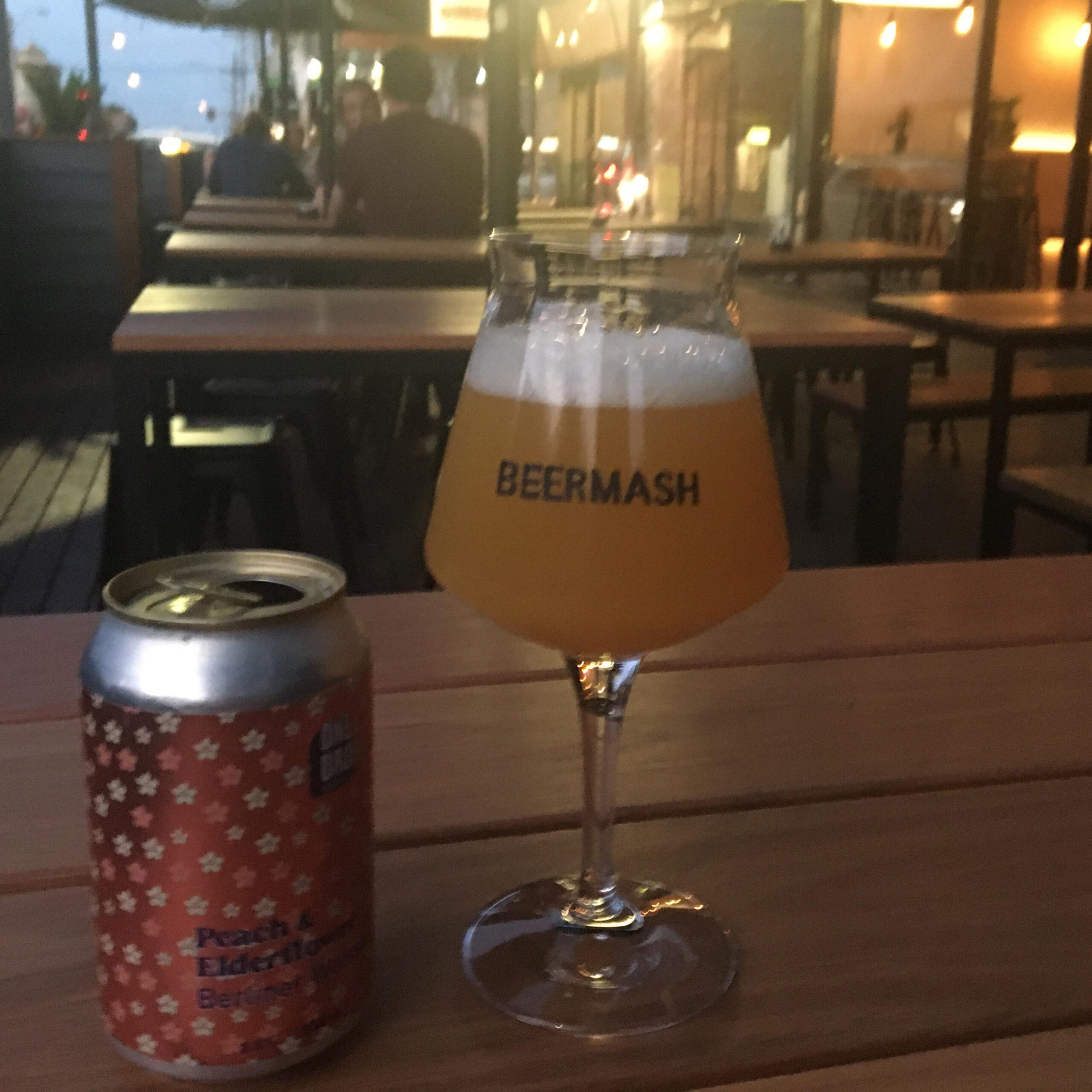 beer mash after work drink - image of glass and sour beer can